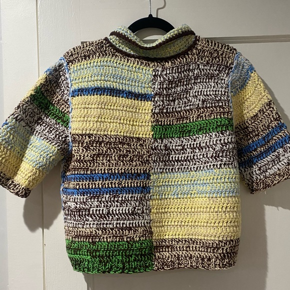 NWT Sea NY Paige Crochet-Knit Polo Sweater - Picture 10 of 12